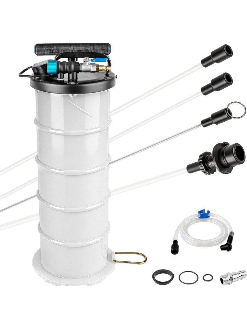 6.5L Oil Extractor Pump - Pneumatic & Manual Fluid Extractor with Suction Hoses